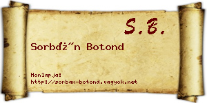 Sorbán Botond névjegykártya